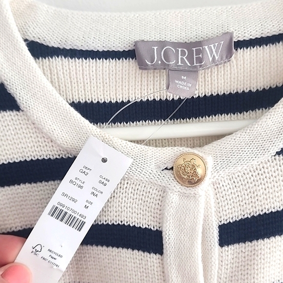 NWT J. Crew Relaxed Emelie Lady jacket In Stripe Size medium - Picture 8 of 9